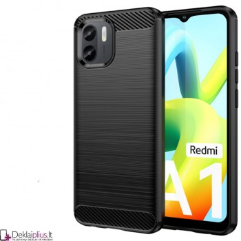 Carbon guminis dėklas - juodas (Xiaomi Redmi A1/A2)